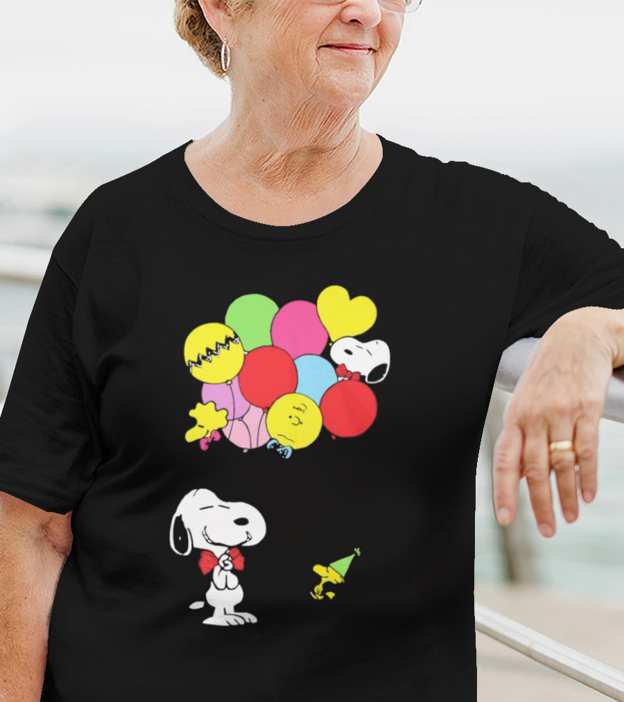 Peanuts Snoopy Woodstock Balloons Birthday T-Shirt