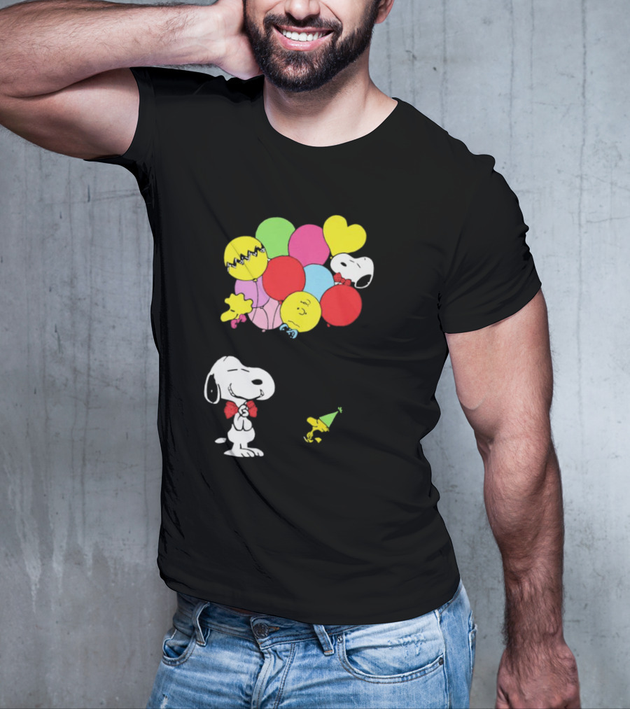 Peanuts Snoopy Woodstock Balloons Birthday T-Shirt