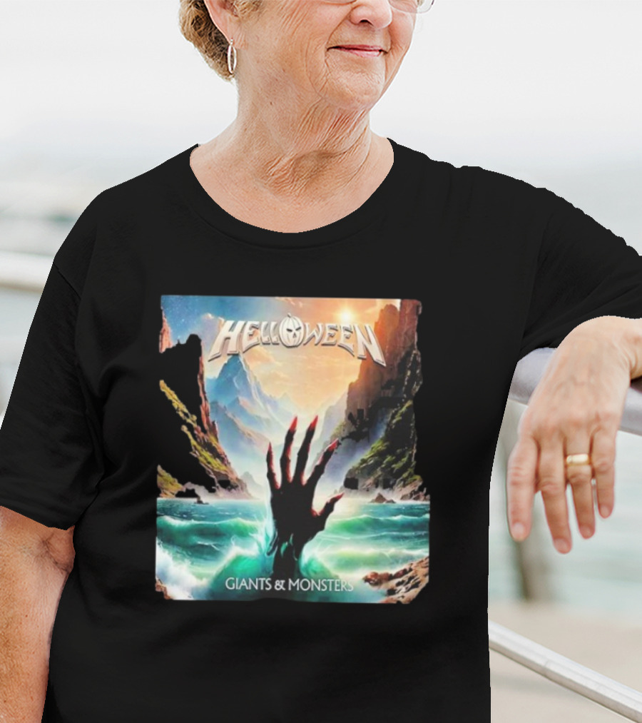 Helloween Giants & Monsters Album Art With Raising Hand In Ocean Released August 29th 2025 T-Shirt