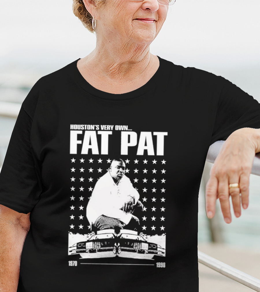Houston’s Very Own Fat Pat 1970-1998 Featuring Star Pattern And Car Graphics T-Shirt