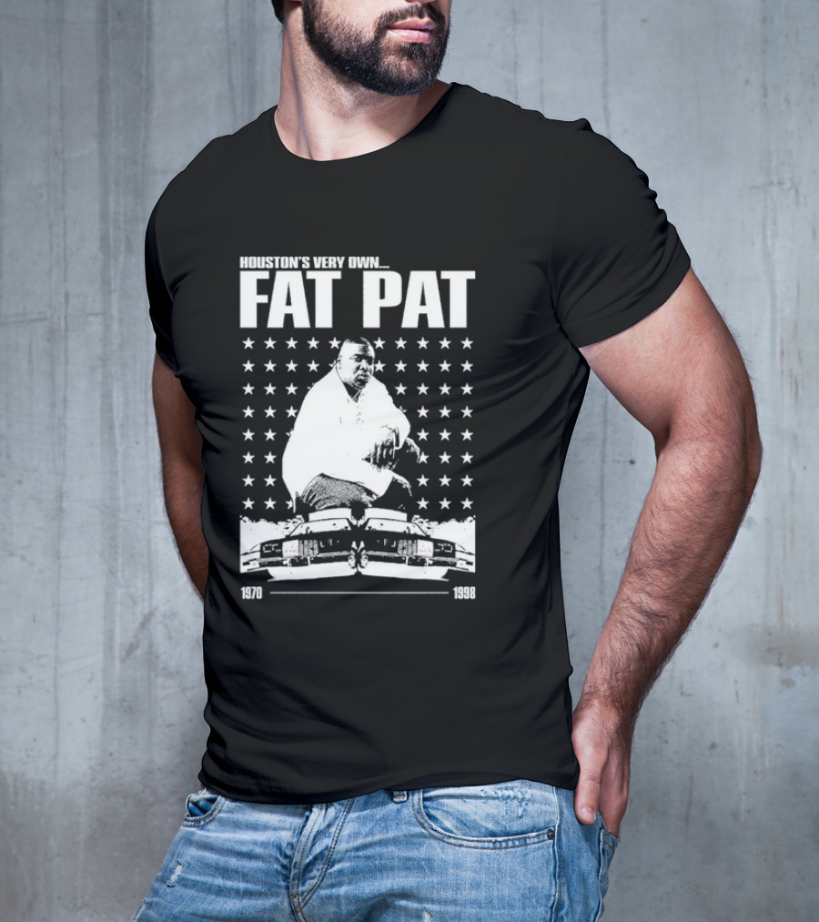 Houston’s Very Own Fat Pat 1970-1998 Featuring Star Pattern And Car Graphics T-Shirt