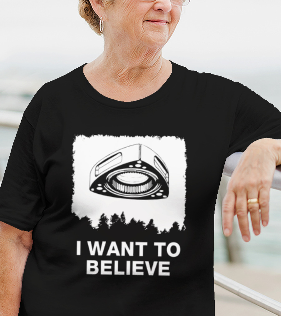 I Want To Believe Wankel Rotary Piston Engine UFO Theme T-Shirt