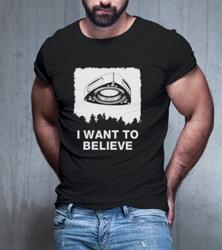I Want To Believe Wankel Rotary Piston Engine UFO Theme T-Shirt
