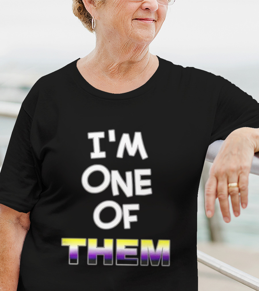 I'M One Of Them White Bold Text With Yellow Purple Gradient THEM T-Shirt