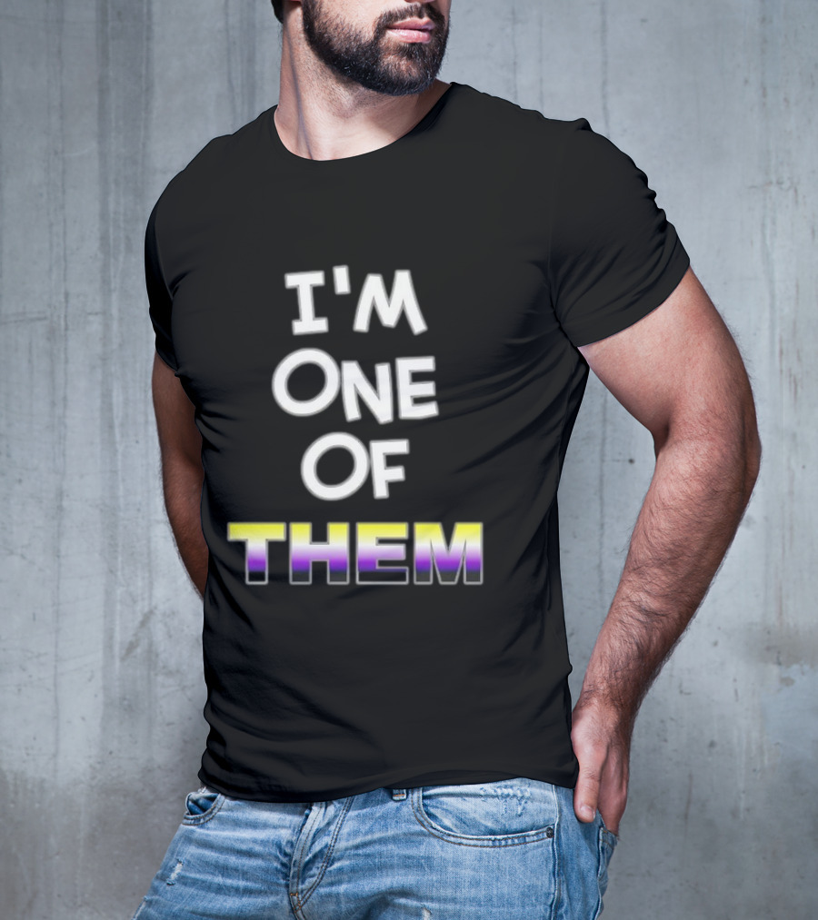 I'M One Of Them White Bold Text With Yellow Purple Gradient THEM T-Shirt