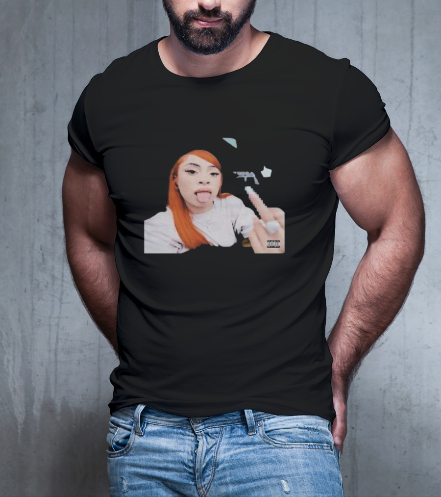 Ice Spice Tongue Out Middle Finger Iconic Gesture T-Shirt