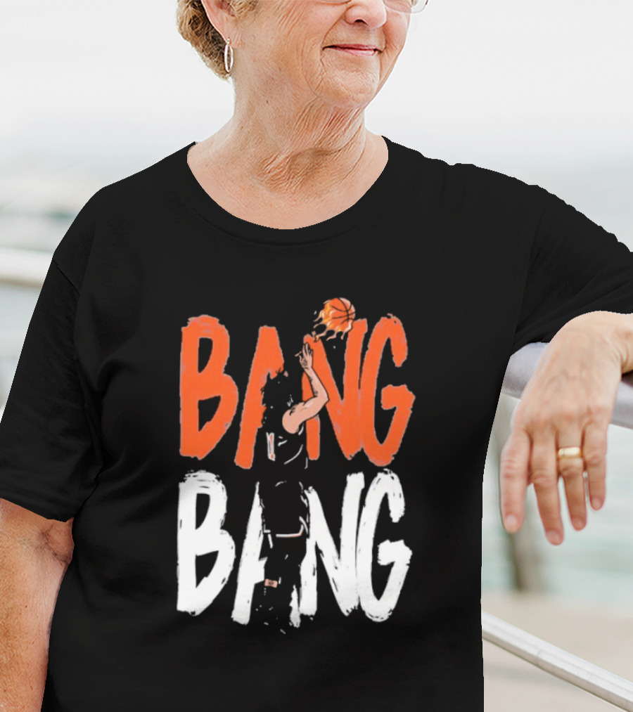 Jalen Brunson Basketball Bang Bang Orange White Combination T-Shirt