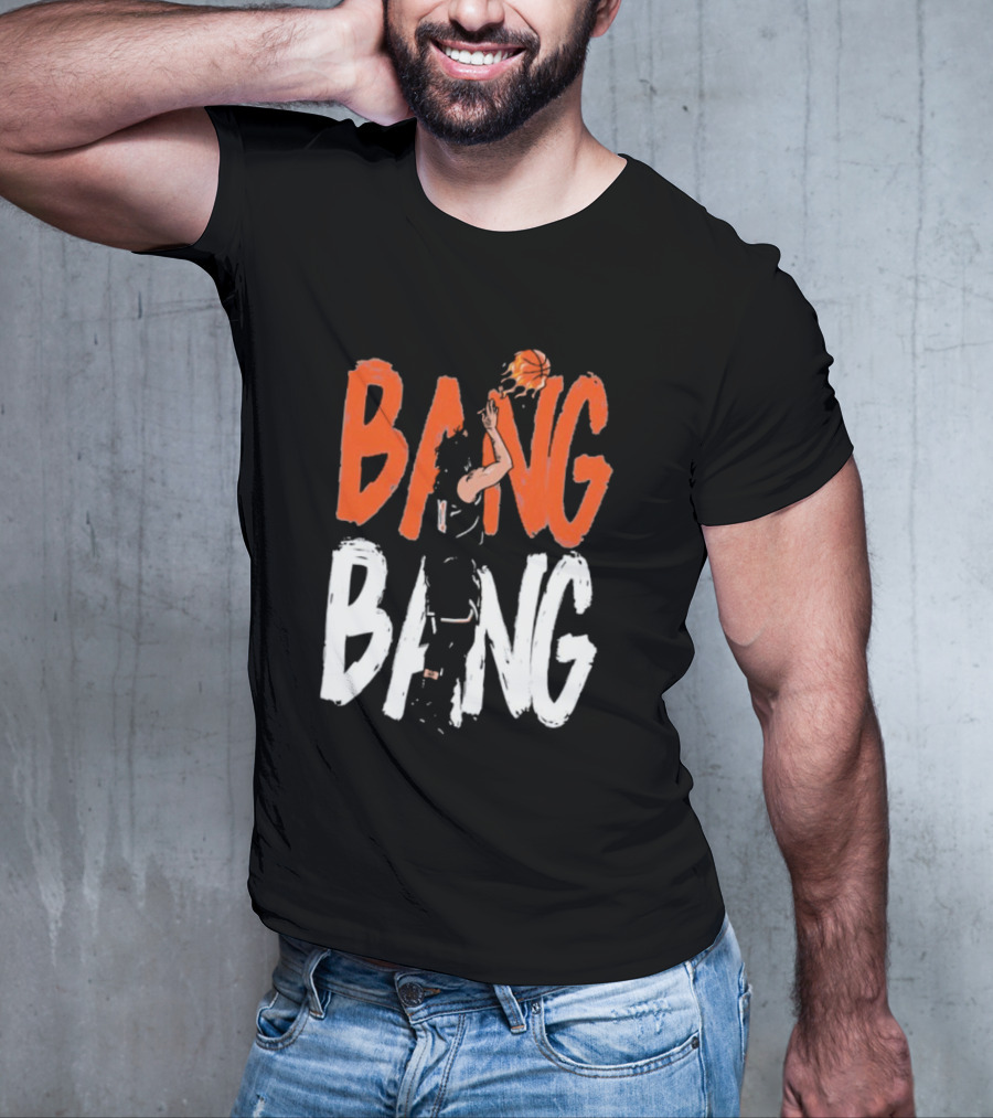 Jalen Brunson Basketball Bang Bang Orange White Combination T-Shirt