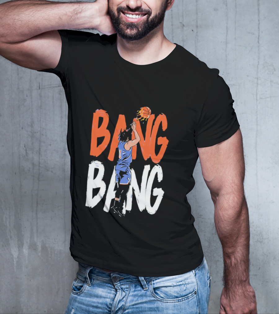 Jalen Brunson New York Knicks Bang Bang Basketball Player In Action T-Shirt