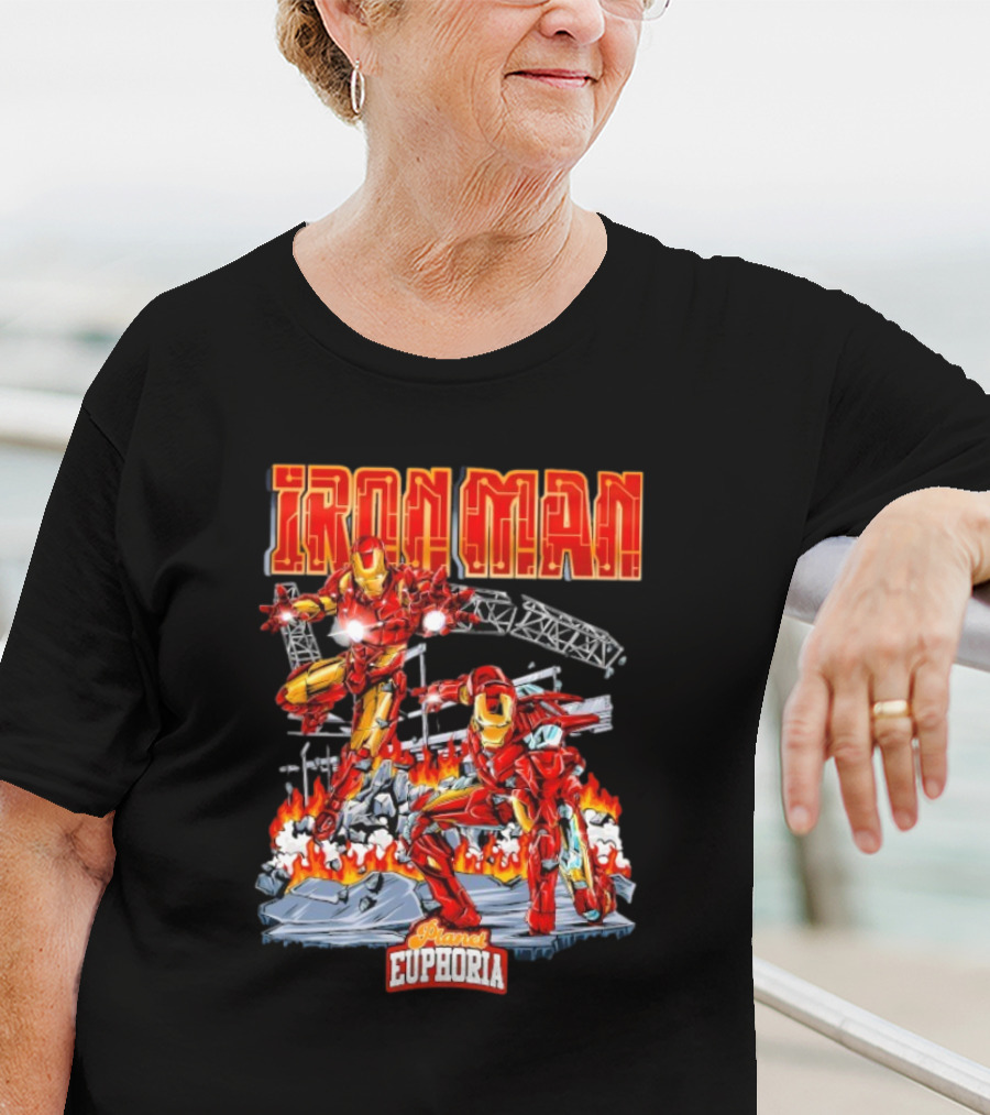Iron Man Planet Euphoria Fiery Battle Scene T-Shirt