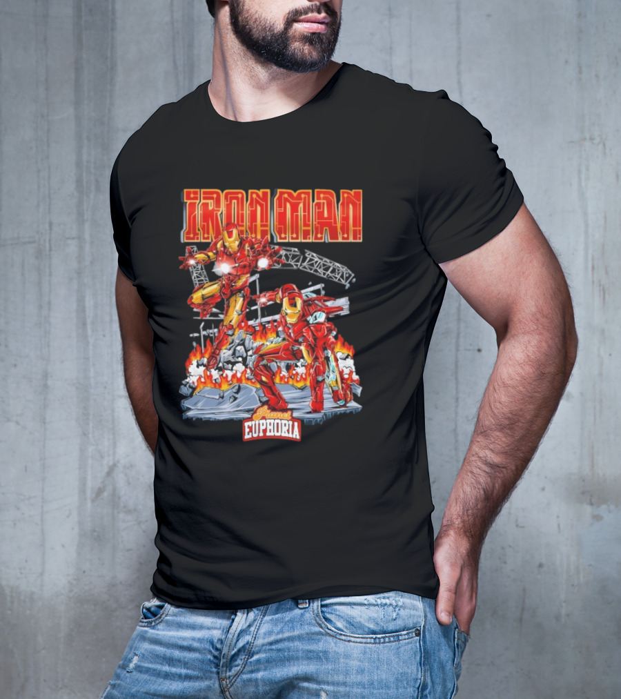 Iron Man Planet Euphoria Fiery Battle Scene T-Shirt