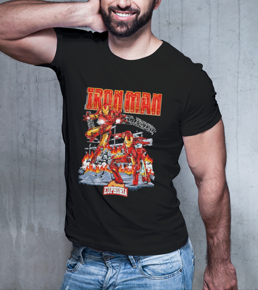 Iron Man Planet Euphoria Fiery Battle Scene T-Shirt