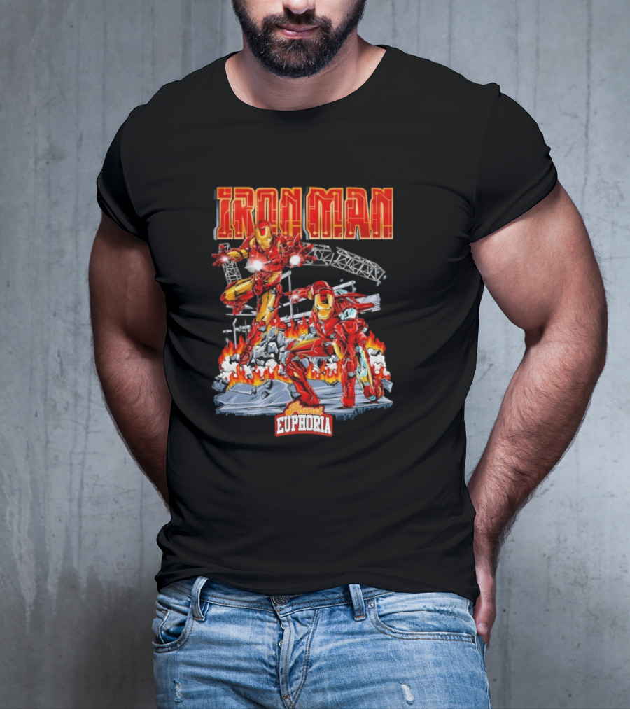 Iron Man Planet Euphoria Fiery Battle Scene T-Shirt