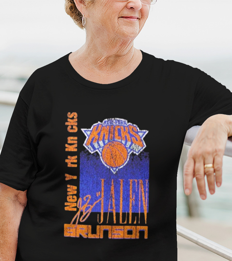 New York Knicks Jalen Brunson NBA Player Signature T-Shirt