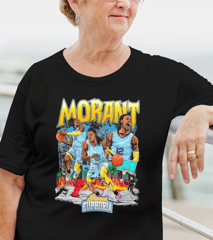 Morant Planet Euphoria Basketball Action Scene T-Shirt