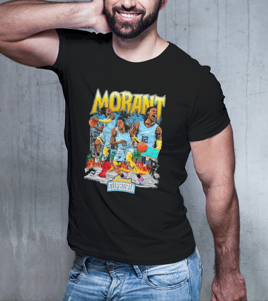 Morant Planet Euphoria Basketball Action Scene T-Shirt