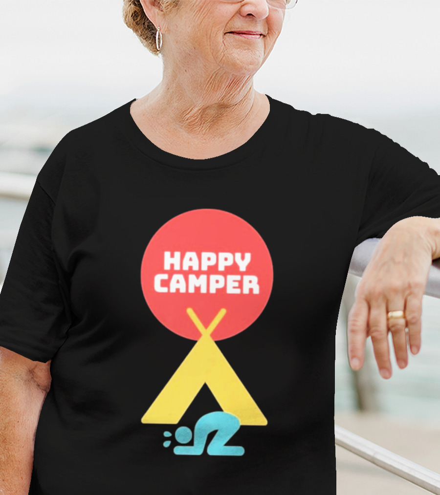 Jim Gaffigan Happy Camper Tent Emoji T-Shirt