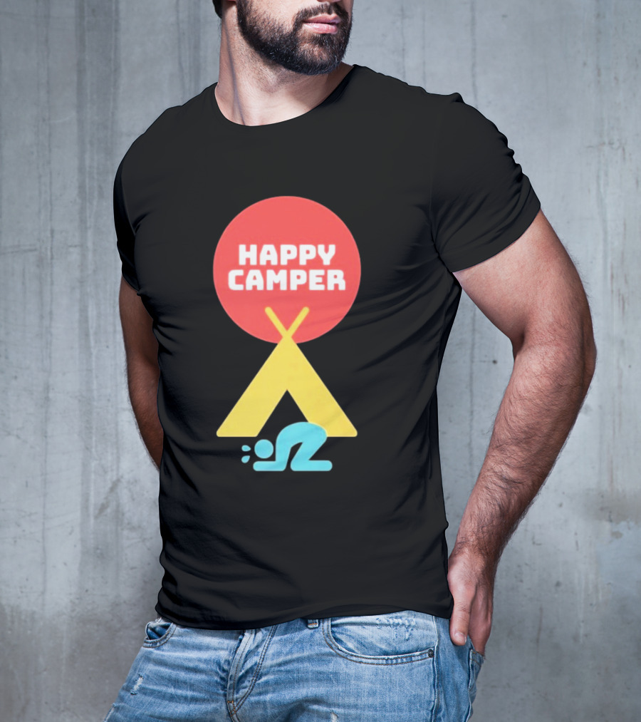 Jim Gaffigan Happy Camper Tent Emoji T-Shirt