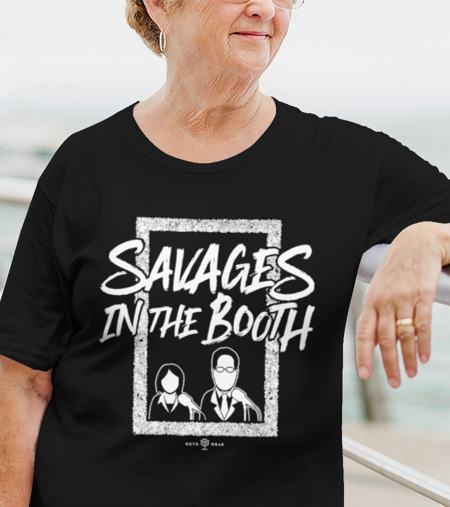 John Sterling Suzyn Waldman Savages In The Booth Vintage Radio Theme T-Shirt