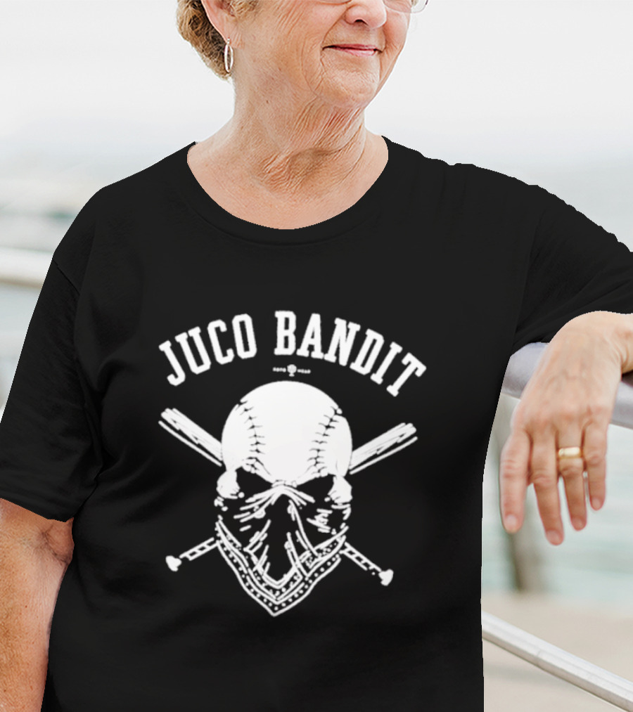 Juco Bandit Skull And Crossed Baseball Bats T-Shirt