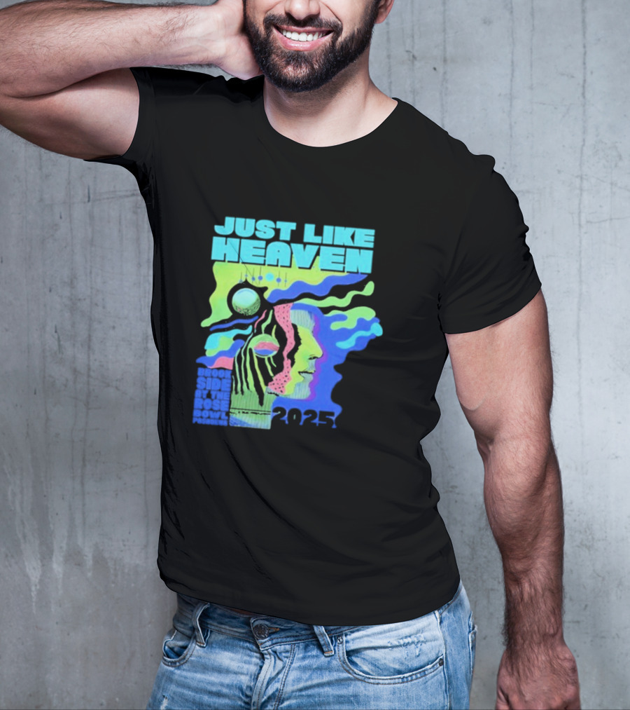 Just Like Heaven Time And Space 2025 Psychedelic Face And Abstract Cosmic Imagery T-Shirt