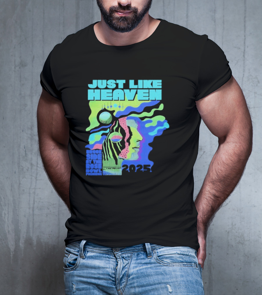 Just Like Heaven Time And Space 2025 Psychedelic Face And Abstract Cosmic Imagery T-Shirt