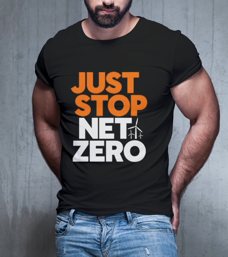 Just Stop Net Zero Wind Turbine Icon T-Shirt