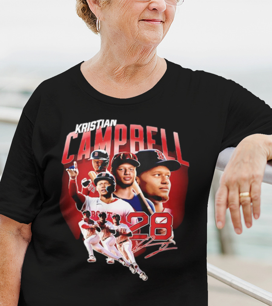 Kristian Campbell Baseball Red Sox Number 28 T-Shirt