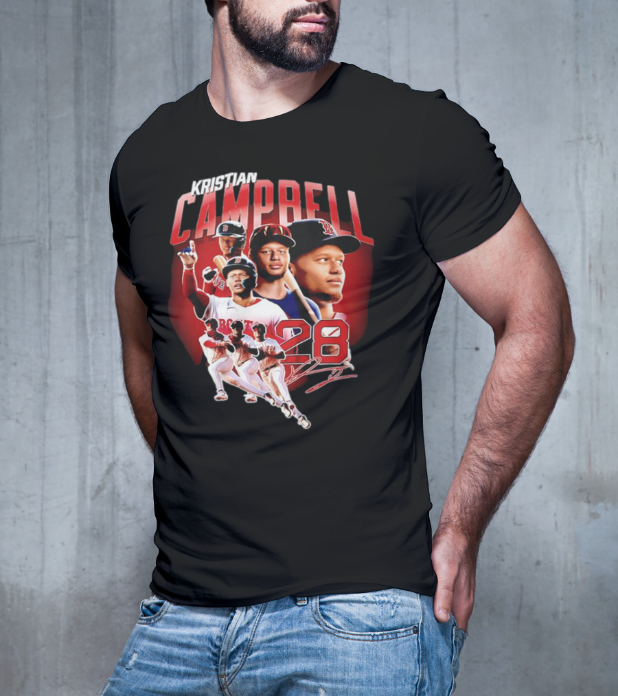 Kristian Campbell Baseball Red Sox Number 28 T-Shirt