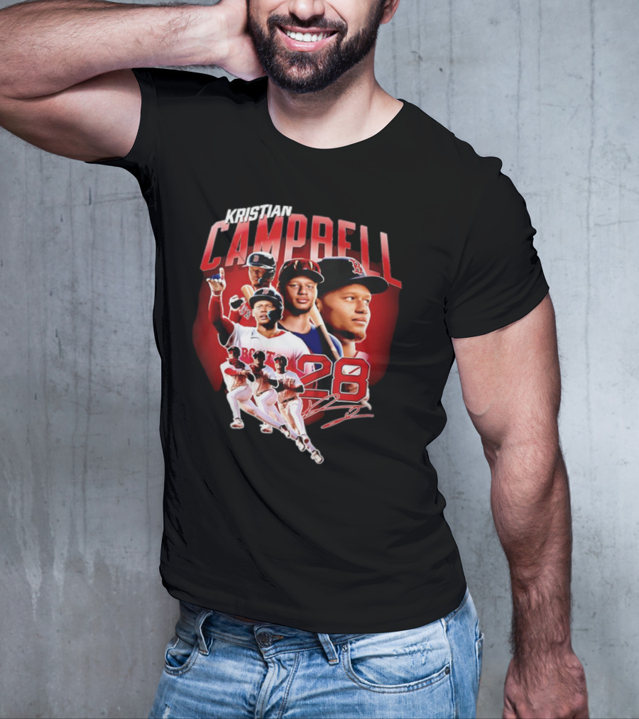 Kristian Campbell Baseball Red Sox Number 28 T-Shirt