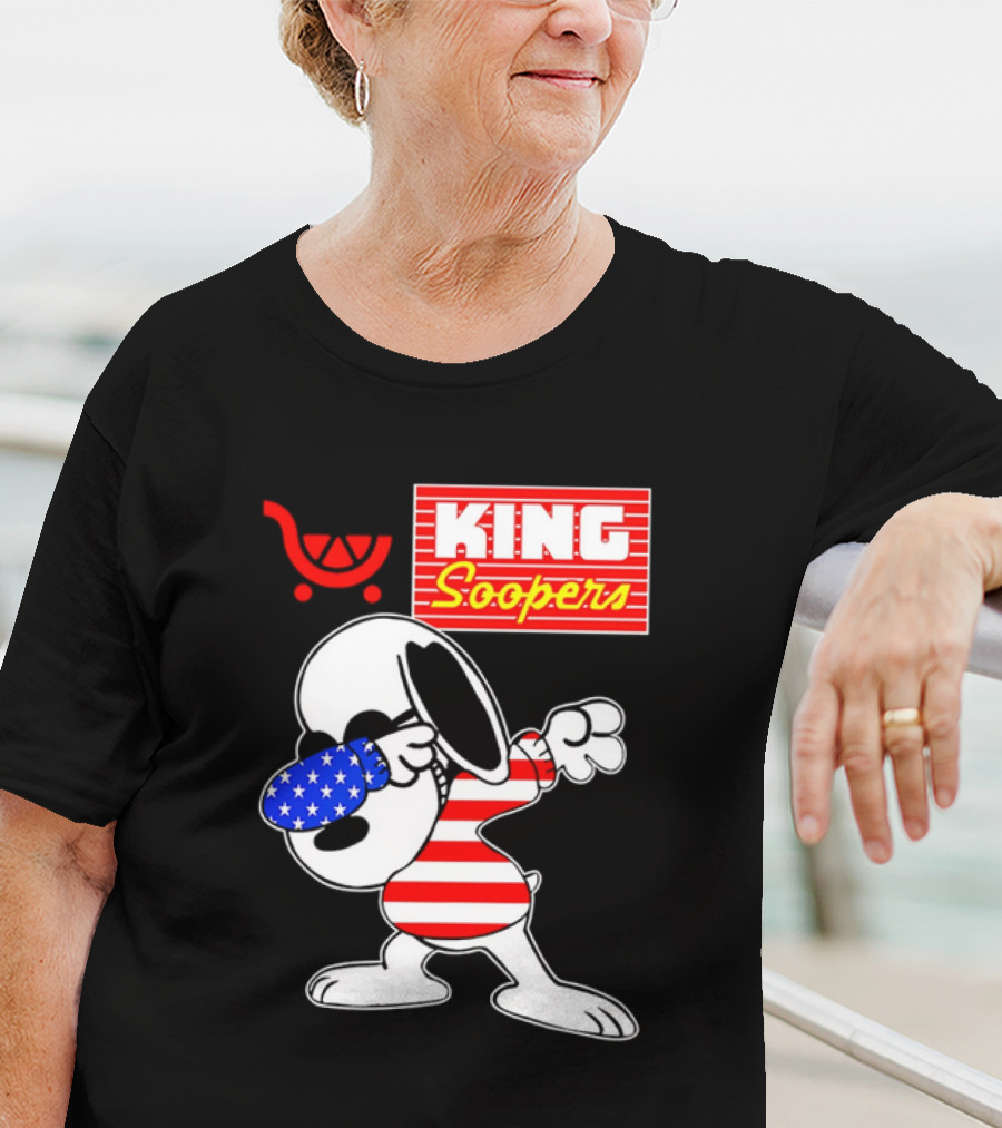 King Soopers Snoopy Dabbing USA Flag Style T-Shirt