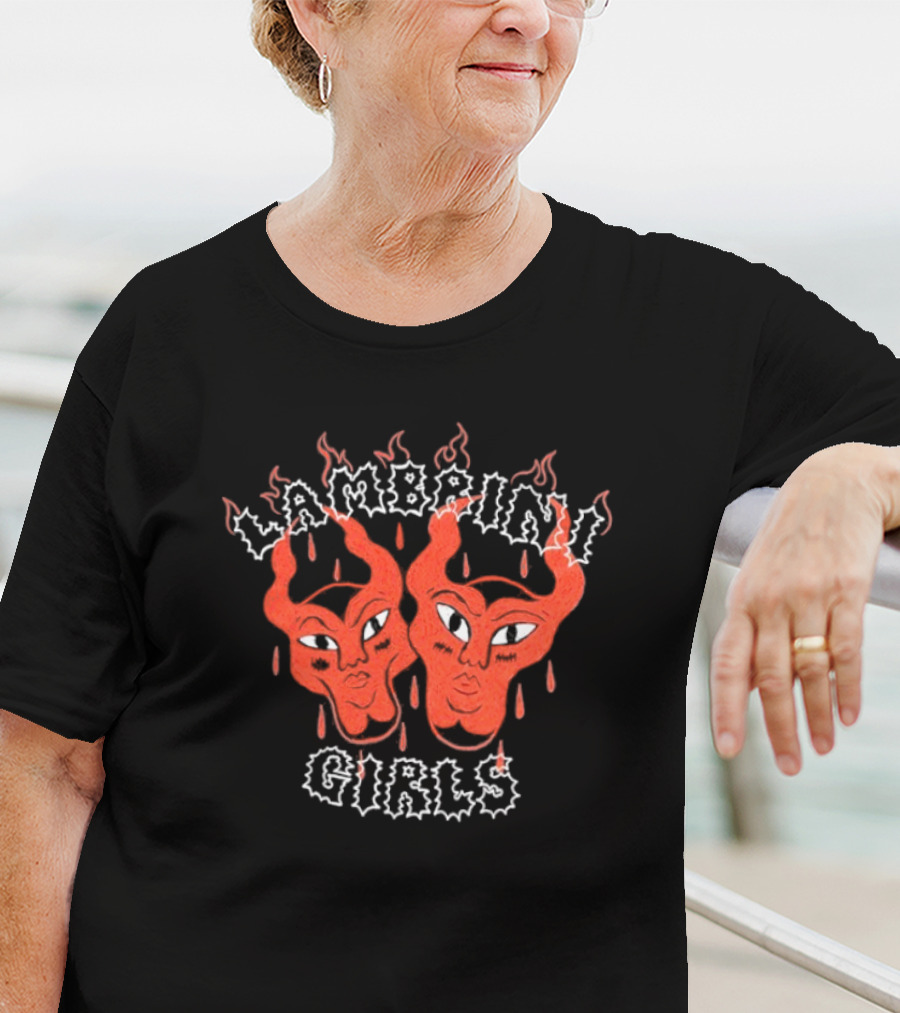 Lambrini Girls Devil Horned Masks Fiery Aesthetic T-Shirt