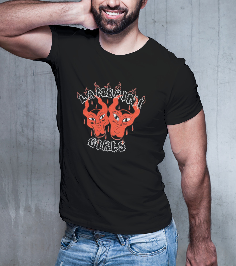Lambrini Girls Devil Horned Masks Fiery Aesthetic T-Shirt