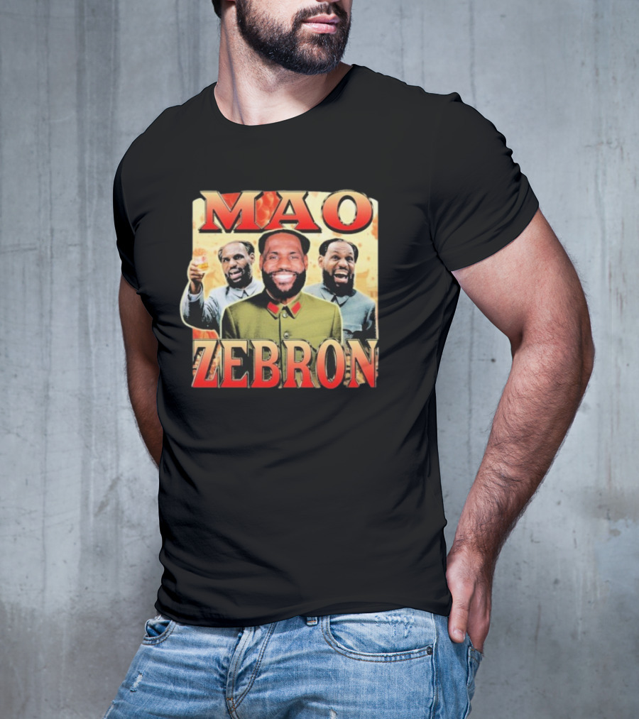 Mao Zebron Lebron James Fusion In Vintage Propaganda Style T-Shirt
