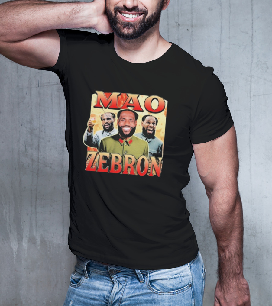 Mao Zebron Lebron James Fusion In Vintage Propaganda Style T-Shirt