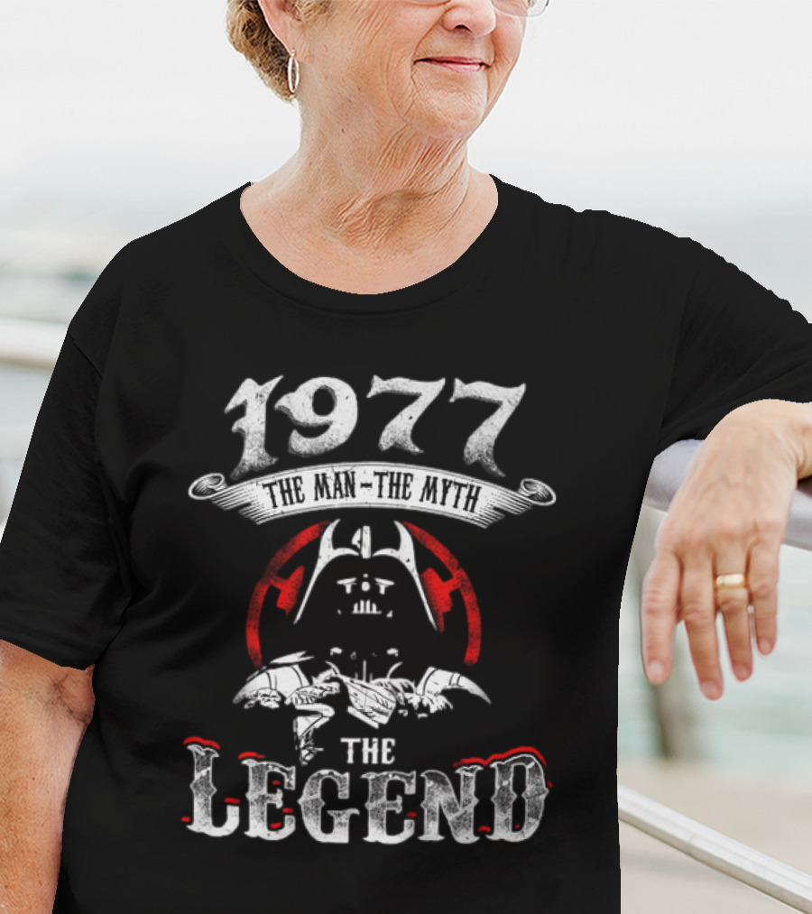 1977 The Man The Myth The Legend Star Wars Darth Vader Tie Fighter T-Shirt