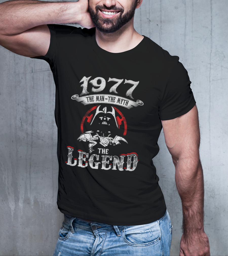 1977 The Man The Myth The Legend Star Wars Darth Vader Tie Fighter T-Shirt