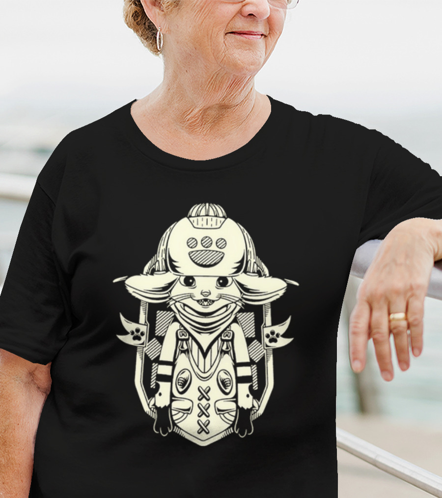 Little Buddy Cartoon Alien Creature In Tribal Style T-Shirt