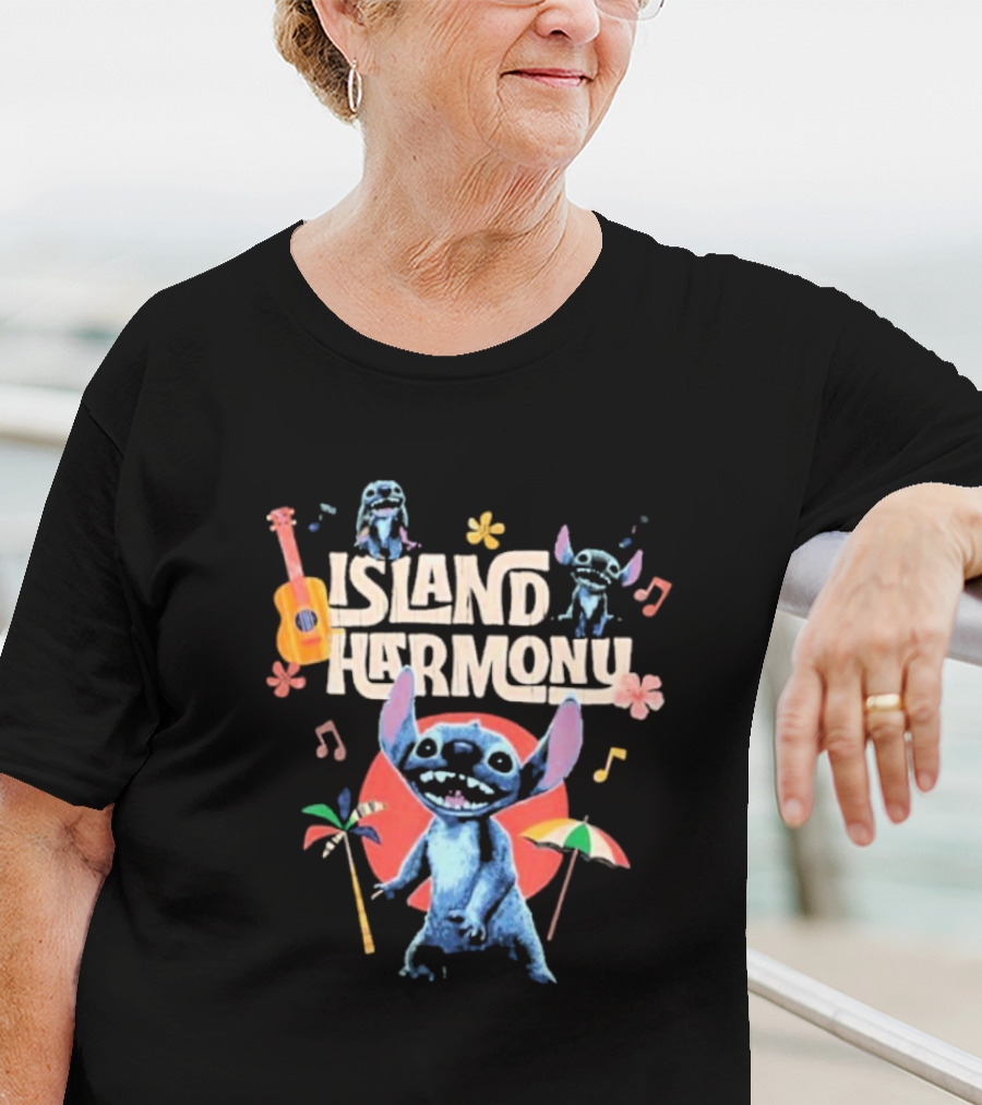 Lilo And Stitch Island Harmony Music Celebration With Cute Stitch And Ukulele T-Shirt