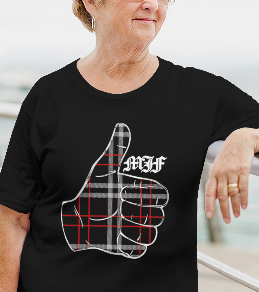 "MJF Thumbs Up Plaid Pattern" T-Shirt