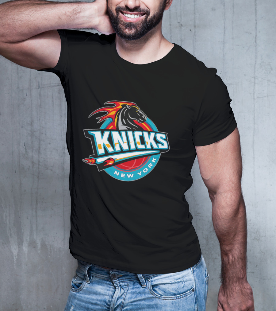 New York Knicks 2025 Horse Emblem With Blue And Red Accents T-Shirt