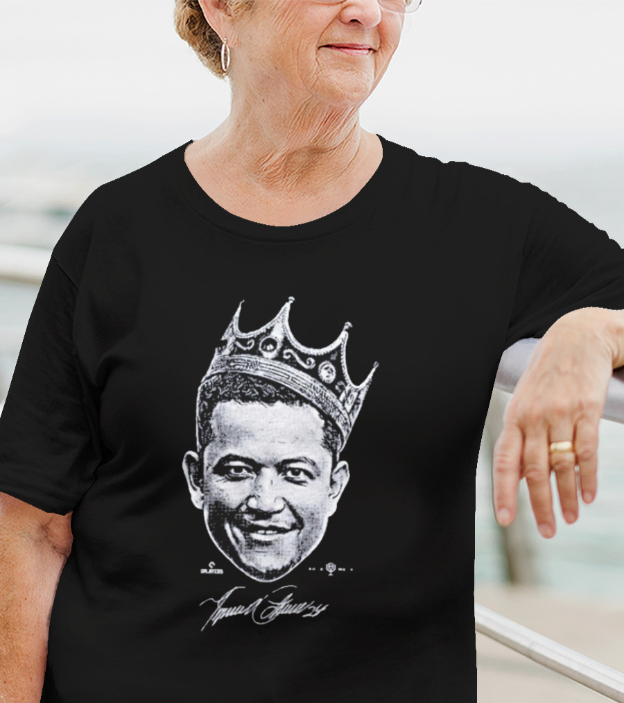 Miguel Cabrera Crown Portrait With Signature T-Shirt