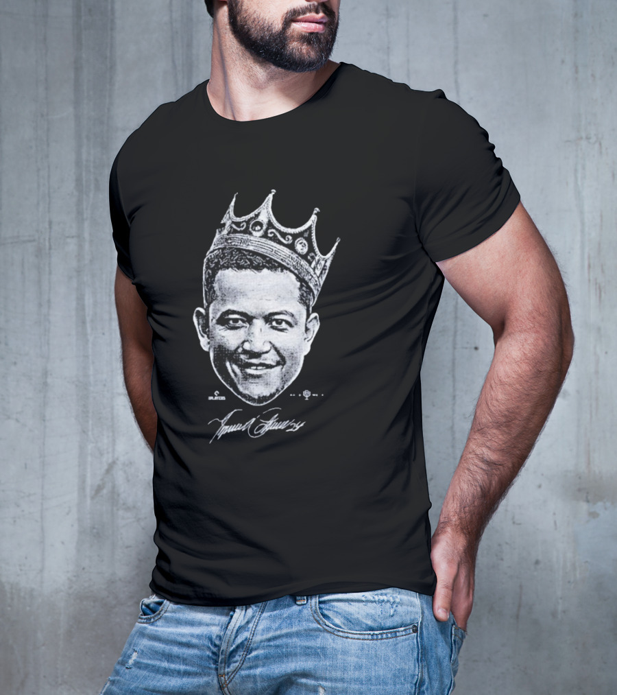 Miguel Cabrera Crown Portrait With Signature T-Shirt