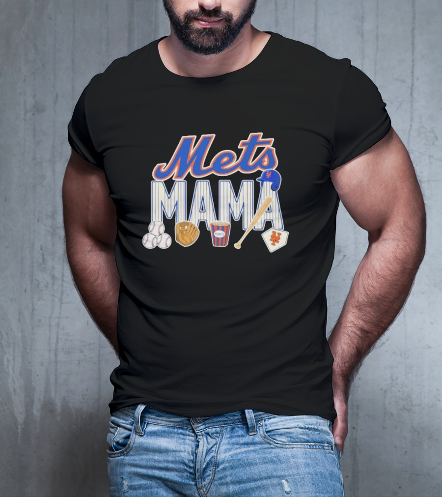 Mets Mama Mother’s Day Peanuts MLB Baseball Glove Bat Cap T-Shirt