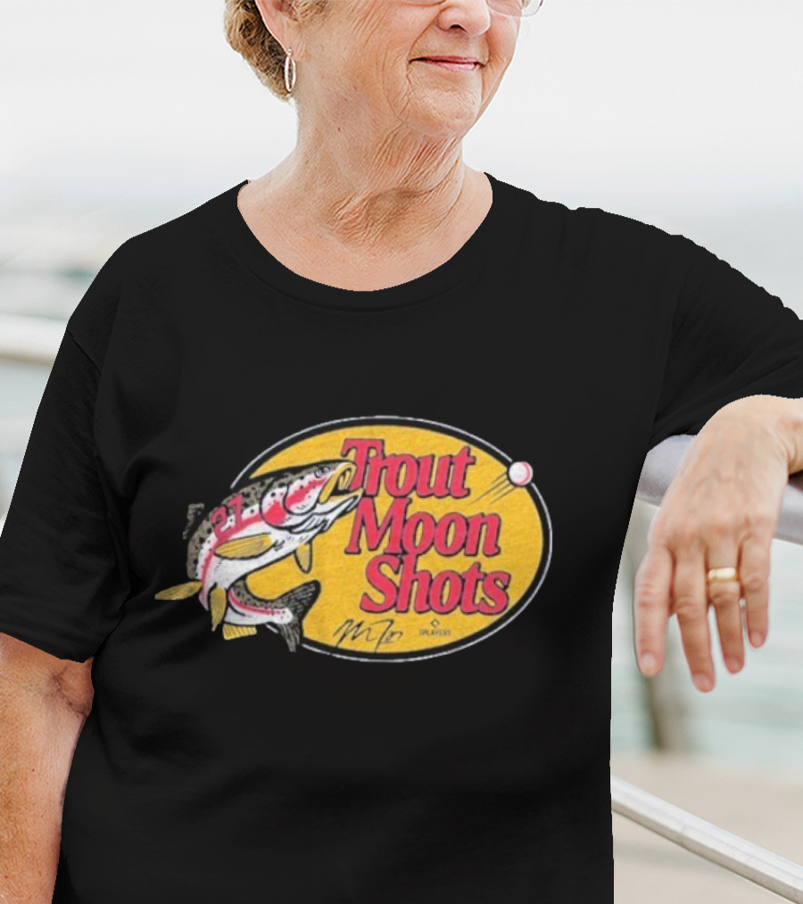 Trout Moon Shots Fish Baseball Los Angeles Angels Mike Trout T-Shirt