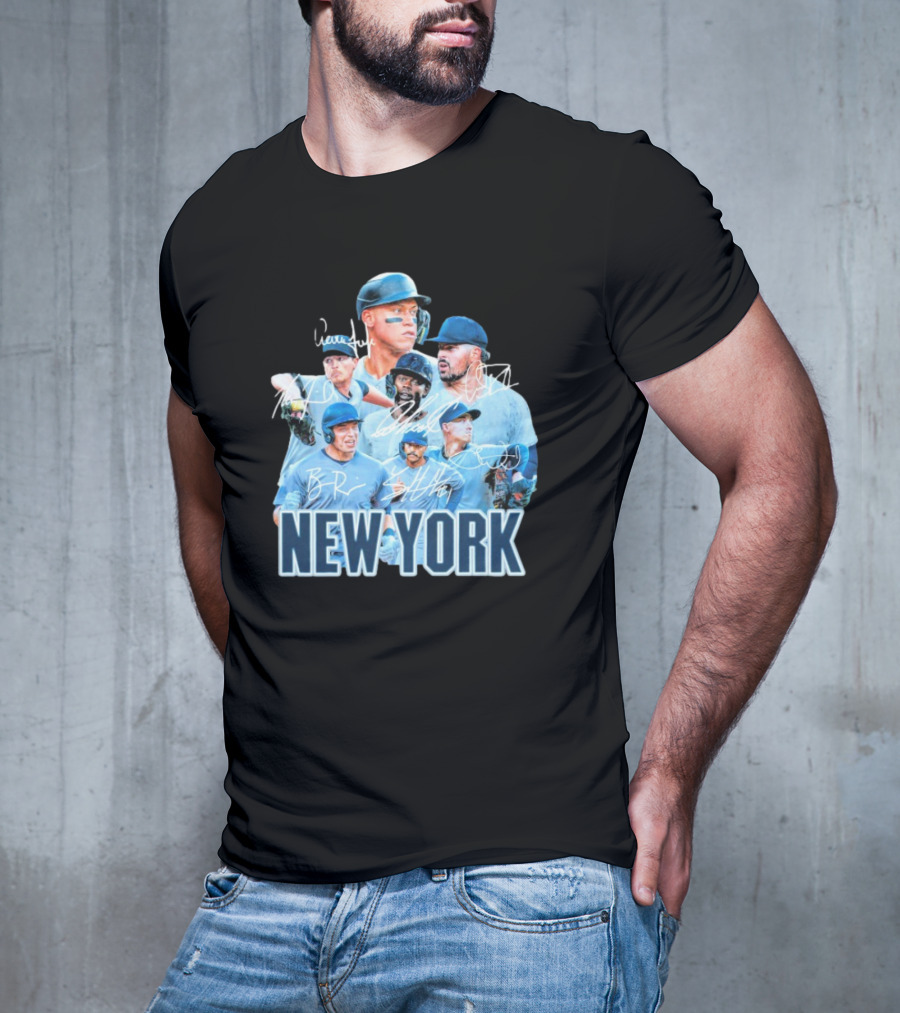 New York Yankees MLB Players Series Signatures Team Portrait T-Shirt