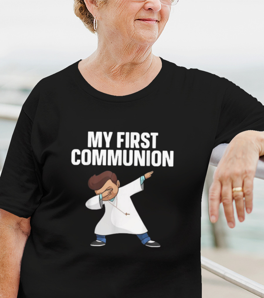 My First Communion Dabbing Priest Fun Theme T-Shirt