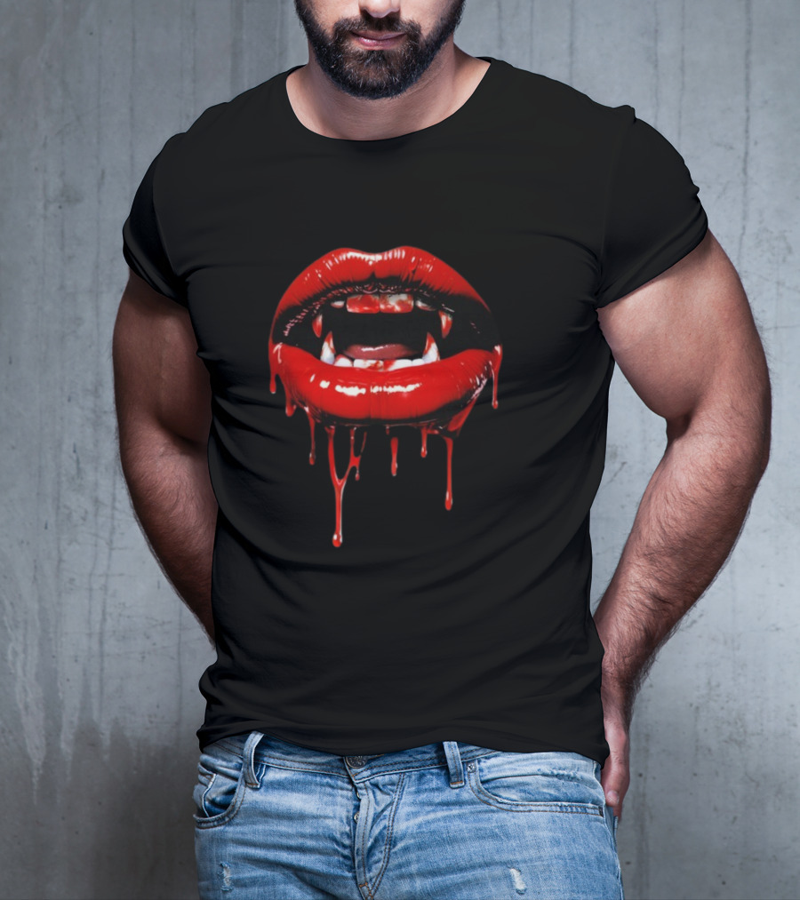 Vampire Lips Dripping Blood Nathan James Edition T-Shirt