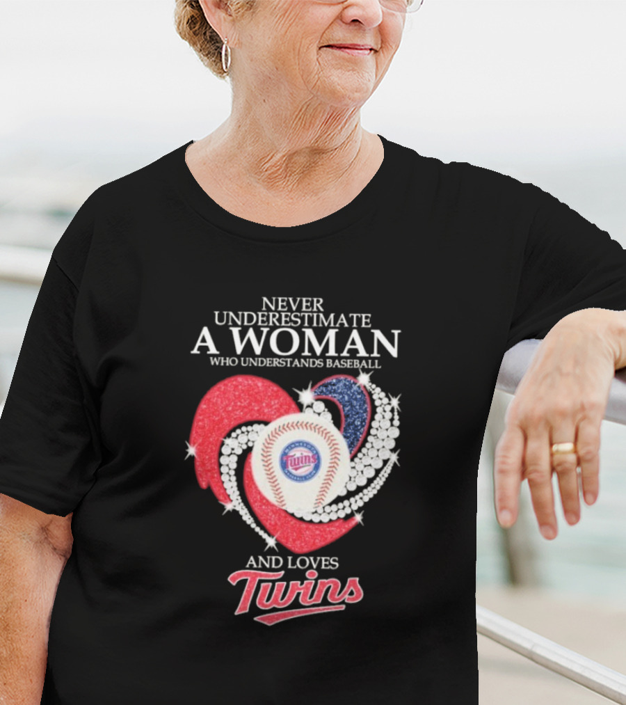 Never Underestimate A Woman Who Understands Baseball And Loves Twins T-Shirt