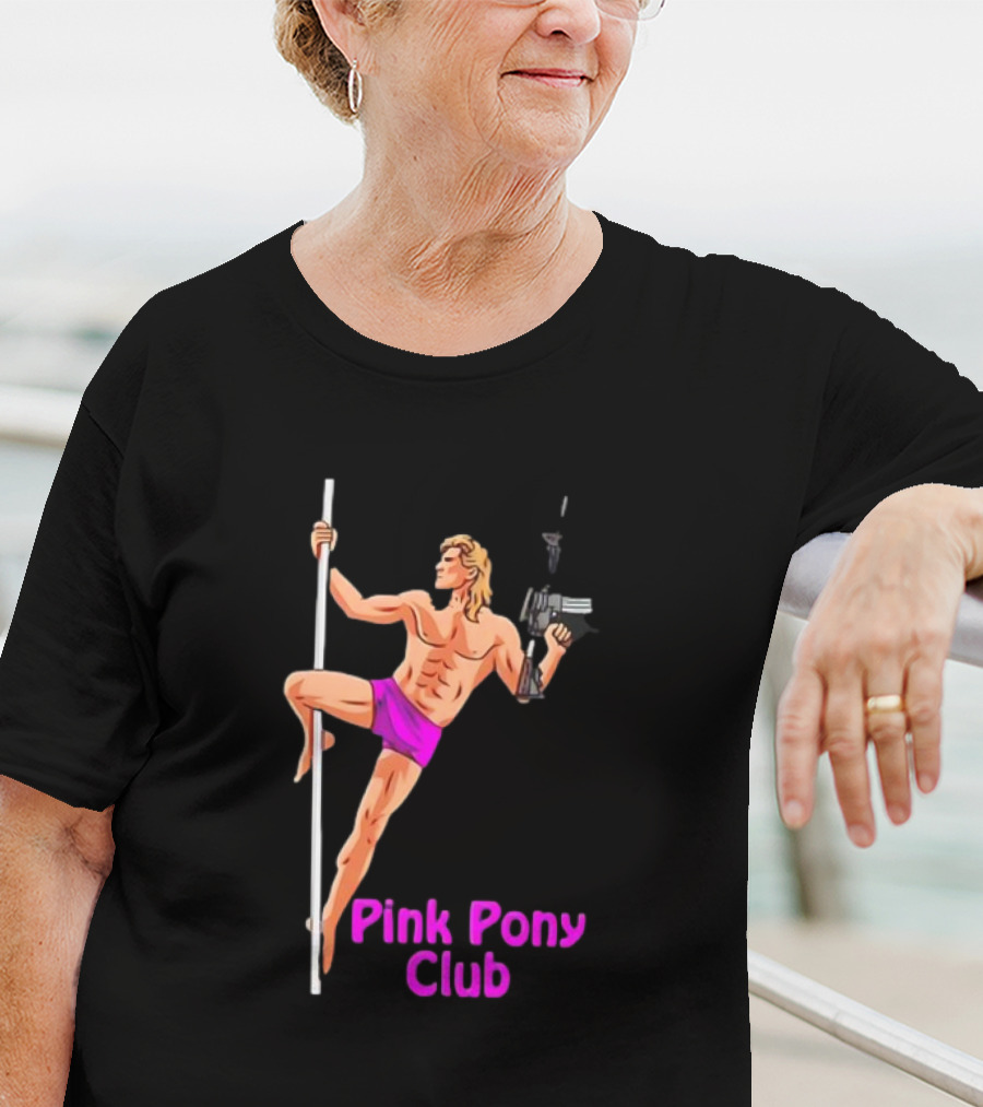 Pink Pony Club Pole Dancer With Gun T-Shirt